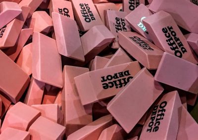 big pile of erasers