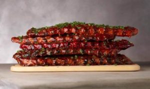 Slabs of ribs stacked on top of one another